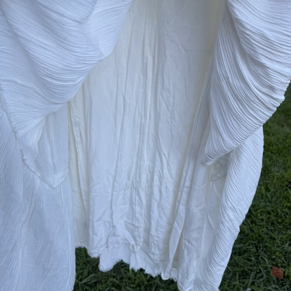 FATE Boho Crochet Lace Maxi Dress Medium Ivory Sleeveless Cottagecore Festival - Picture 12 of 13